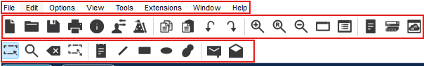 Barra dei menu e toolbar degli strumenti di Cisco Packet Tracer