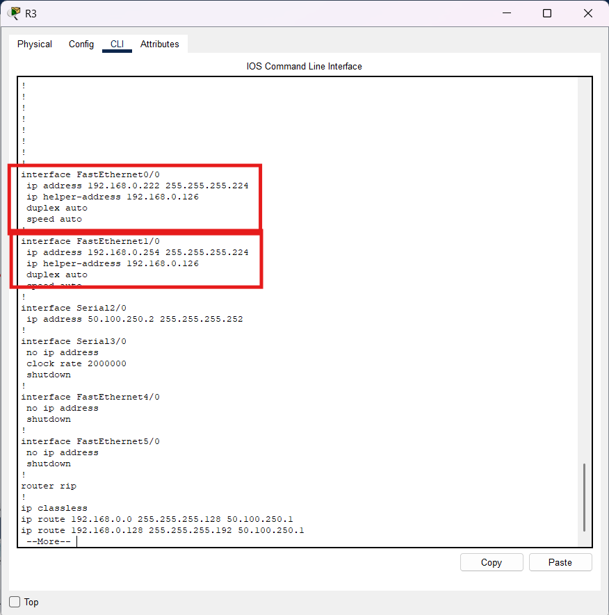 Configurazione ip helper-address su R3